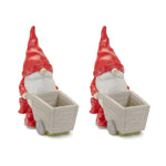 Melrose Raincoat Garden Gnome Statue with Wheelbarrow Planter 24.75