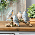 Blue Birds on Branch Resin Figurine