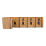 Wooden Toboggan Shelf with Metal Hooks Christmas Wall Décor