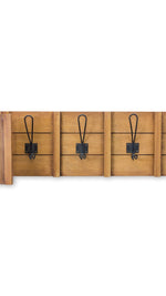 Rustic Holiday Toboggan Wall Shelf with Hooks
