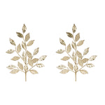 Faux floral gold leaf stem decorative pick