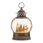 LED Snow Globe Covered Bridge with Sleigh 11.5 in Height Plastic Indoor By Melrose