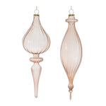 Rose and gold drop ornament set