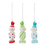 Christmas Ornament Set – Glass Candy Snowman