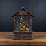 Snow Globe Holiday Display Holy Family 8.25 in Height Plastic LED Lights By Melrose