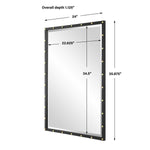 Iron Wall Mirror with Brass Trim – Uttermost Benedo Indoor Use, 35.875 x 24 Inches