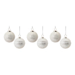 Frosted glass Christmas balls set of 6 for festive decor