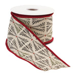 Holiday Ribbon – Black Beige Wired Cotton – 0.25 in Height 4 in Wide By Melrose