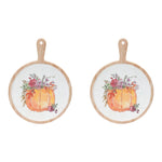 Kitchen Pumpkin Boards 12.25 in Pine Watercolor Set of 2 Autumn By Melrose