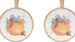 Modern Pumpkin Cutting Boards 12.25 in Pine Watercolor Set of 2 By Melrose