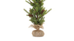 Decorative Pine Tree with Burlap Base – 36H PVC Green – Nature-Inspired Holiday Accent – By Melrose