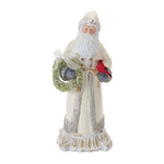 Melrose Santa Figurine with Cardinal and Wreath 12