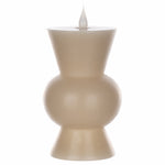 LED Candle Duo – Wax & Plastic – 3.5 x 5.5 Inch, Timer 4 & 8 Hr, Set of 2, Grey By Melrose