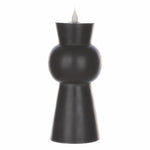 Designer Flameless LED Candle Set – Wax & Plastic – 3.25 x 3.25 x 8.5 Inch, Timer 4 & 8 Hr, Black By Melrose
