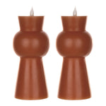 LED Wax And Plastic Candle Set 8.5 Inch Height For Dining Or Living Areas Orange By Melrose