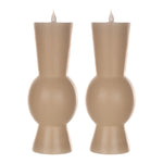 LED Wax And Plastic Candle Set Of 2 10.25 Inch Height For Bedroom Or Entryway Grey By Melrose