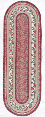 Rustic Cranberry Vine Runner – Earth Rugs 2'x6' Oval Braided Rug