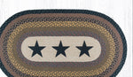 Rustic Farmhouse Braided Rug – Earth Rugs OP-99 Black Star Patch
