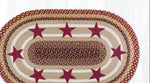 Country Braided Rug – Burgundy Star Oval Patch Mat by Earth Rugs