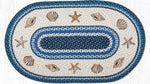 nautical seashell oval patch jute rug