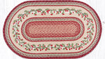 country kitchen oval rug with cranberry patch pattern