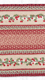 rustic farmhouse cranberry oval patch braided rug 27x45