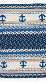 handcrafted jute oval rug with anchor design beach house style