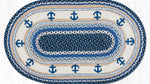 rustic nautical anchor oval patch rug 27x45