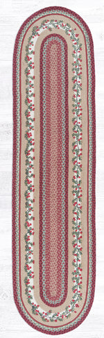Rustic Farmhouse Cranberries Oval Patch Jute Rug 2x8