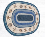 Earth Rugs 4x6 Beach House Rug – Oval Braided Jute with Shell Motif