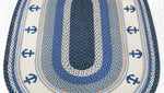 “Rustic Nautical Anchor Oval Patch Rug 4x6 Eco-Friendly Floor Accent”