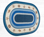 Seaside Cottage Area Rug – Shell Motif Oval Braided Jute by Earth Rugs