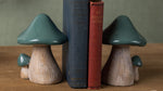 Tabletop Mushroom Figurine Set – Green Brown Resin – 6.25 Inch Height – By Melrose