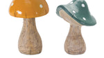 Decorative Mushroom Set Of 2 8 Inch Height Green And Brown By Melrose