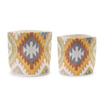 Woven Cotton Southwestern Basket Set – 2-Piece Decorative Storage