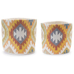 Rustic Geometric Cotton Baskets – Set of Two