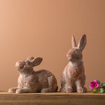 Resin Distressed Rabbit Figurine Set – 12.5