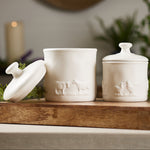 Rustic White Farm Animal Canisters – Ceramic Storage