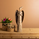 Rustic Tree Angel Statue 15 Inch Resin Decor