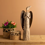 Standing Angel Figurine with Tree Design