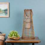 Lantern Candle Holder Set – Bamboo Metal – 28