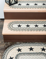 Eco-Friendly Natural Jute Stair Runner with Black Star Design