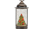 Indoor LED Snow Globe with Cardinals and Holly Tree – 9.75