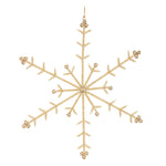 Christmas Gold Snowflake Ornaments – Iron and Glass Bead Hanging Set