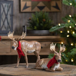 Holiday Moose Pair with Scarf Accents