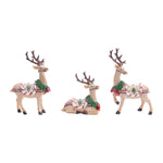 Melrose Glittered Holiday Deer Figurine (Set of 3)