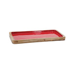 Decorative Wooden Tray Set Red Finish