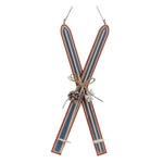 Wood Ski Ornament 15.5 Inch Set of 2