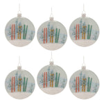 Snow Makes Us Happy Glass Disc Ornaments – Set of 6 Winter Decor