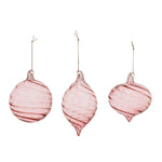 Pink Swirled Glass Ornament (Set of 6)
